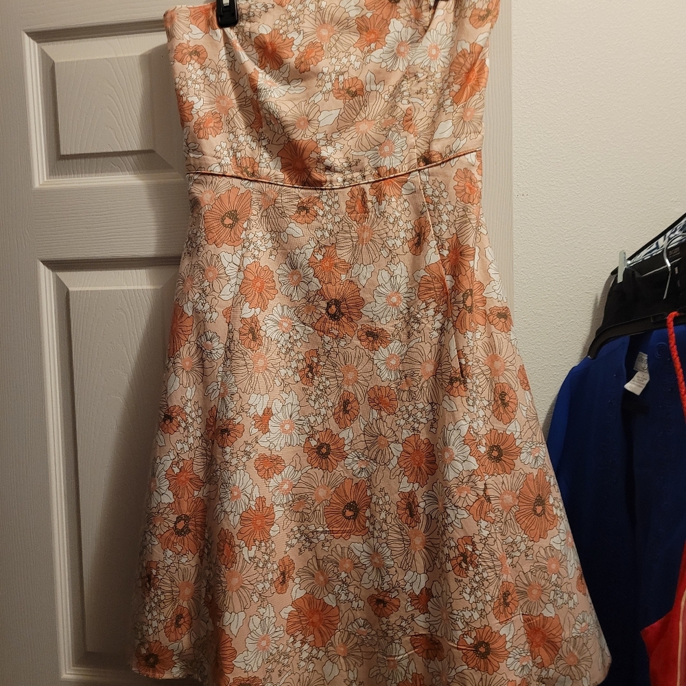 Ann Taylor Loft,, Strapless Floral Dress